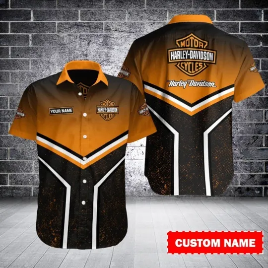 Discover Personalized Harley Motor Racing Davidson Casual Button Down Shirt Unisex Adults