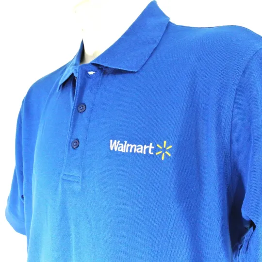 WALMART Associate Employee Uniform Polo Shirt Blue