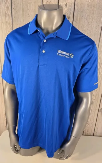 Discover Walmart Transportation Blue Polo Shirt Men’s