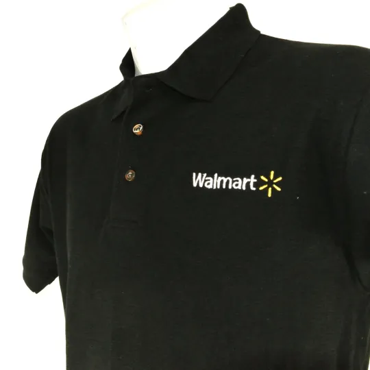 WALMART Associate Employee Uniform Polo Shirt Black