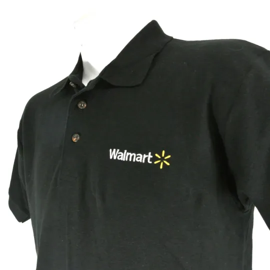 WALMART Associate Uniform Polo Shirt Black