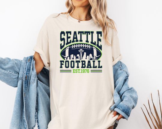 Discover Seattle Football Shirt, Retro Seahawks Football Fan T-Shirt, Unisex Seattle Team Crewneck Shirt, Seattle Football Fan Gift