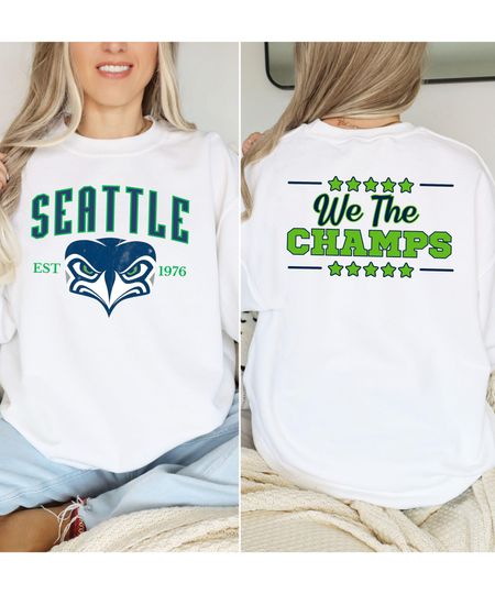 Discover Seattle Football Shirt for Adults & Kids, We The Champs Fan Apparel, Game Day Outfit, Big Game Championship Tee, Seattle Sports Gift