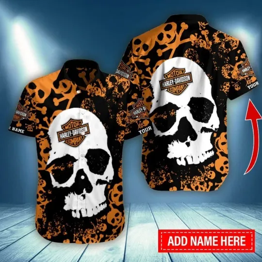 Discover Personalized Harley Motor Racing Davidson Casual Button Down Shirt