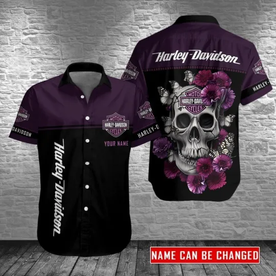 Discover Personalized Harley Motor Racing Davidson Casual Button Down Shirt