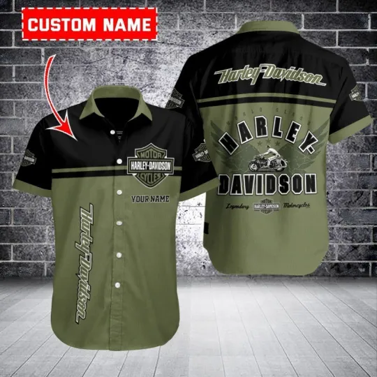 Discover Personalized Harley Motor Racing Davidson Casual Button Down Shirt Unisex Adults
