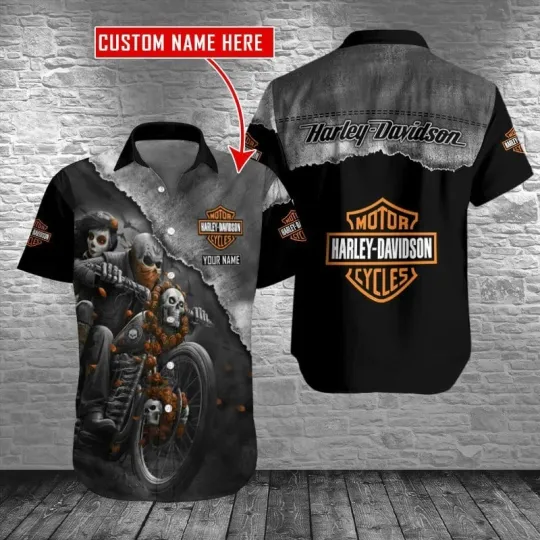 Discover Personalized Harley Motor Racing Davidson Casual Button Down Shirt Unisex Adults