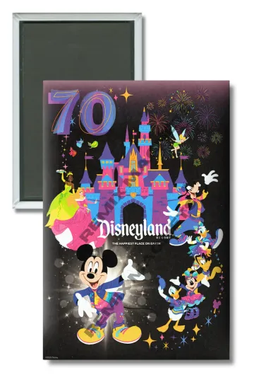 Discover 2025 Disneyland 70th Anniversary Castle Mickey Refrigerator Magnet