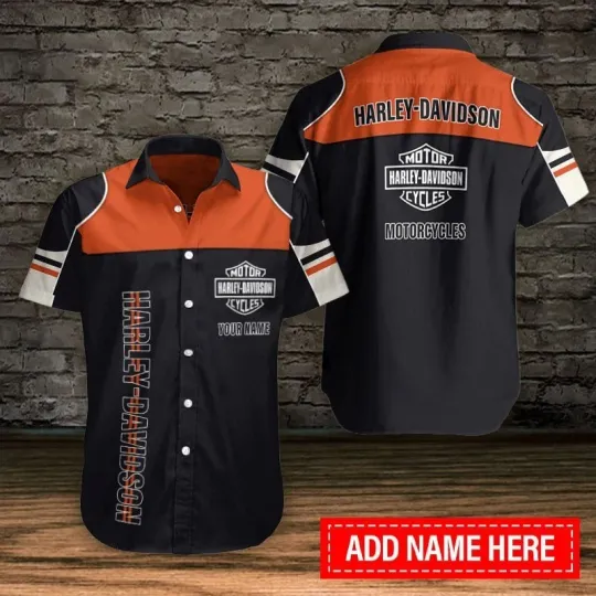 Discover Personalized Harley Motor Racing Davidson Casual Button Down Shirt Unisex Adults