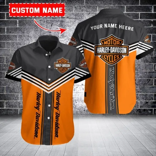 Discover Personalized Harley Motor Racing Davidson Casual Button Down Shirt Unisex Adults