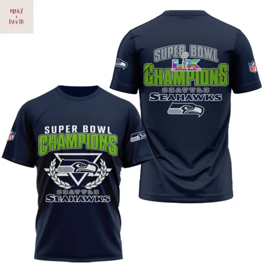 Discover SBowl LX Seattle Seahawk Champions 3D T-Shirt