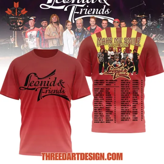 Discover Leonidd & Friends Make Me Smile Tour 2026 3D T-Shirt