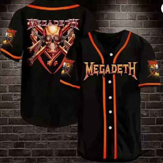 Megadeth Rock Band Baseball Jersey Fanmade 3D baseball jersey