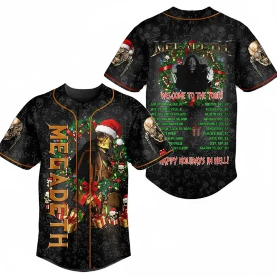 Megadeth Rock Band Christmas Holiday Gift Xmas Baseball Jersey