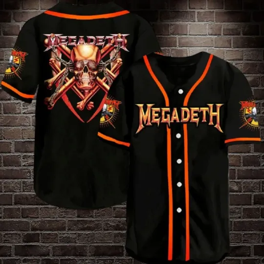 Megadeth Rock Band Baseball Jersey 3D Unisex Shirts