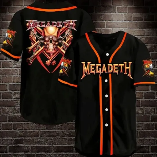 New Megadeth Rock Band Baseball Jersey 3D Gift For Fans