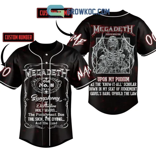 Megadeth Upon My Podium Personalized Baseball Jersey