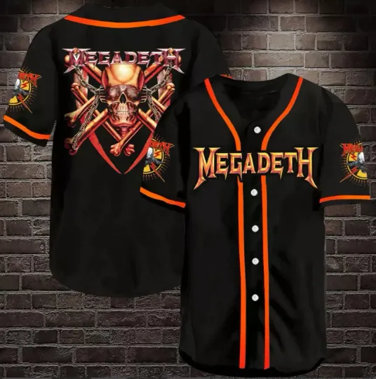 Megadeth Baseball Jersey Shirt baseball jersey, new 3d gift