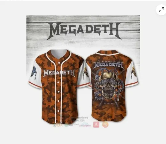 Megadeth Rock Camouflage Unisex 3D Print baseball jersey, new 3d gift
