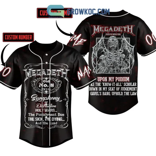 Megadeth Upon My Podium Personalized Baseball Jersey