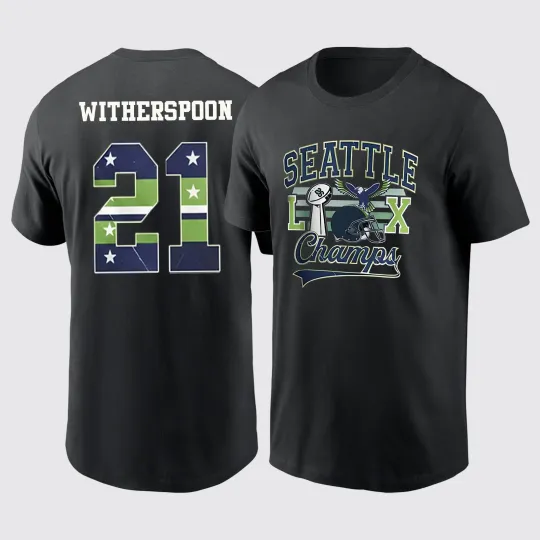 Discover Devon Witherspoon #21 Seattle Seahawks Champs Name and Number