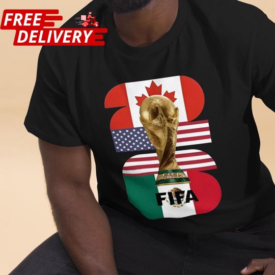 World Cup 2026 T-Shirt, Soccer FIFA Tee, United States Canada Mexico, Copa Mundial de la FIFA 2026