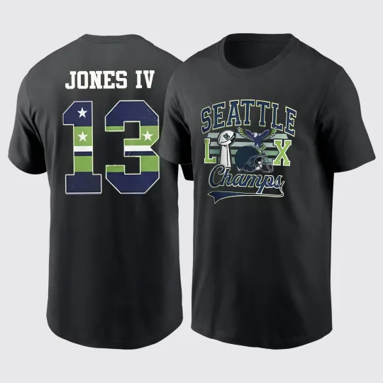 Discover Ernest Jones IV #13 Seattle Seahawks Champs Name and Number
