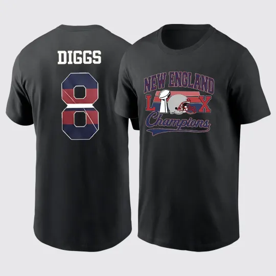 Discover Stefon Diggs #8 New England Patriots Champs Name and Number