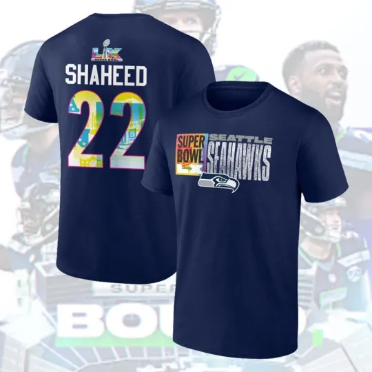 Discover Rashid Shaheed #22 Seattle Seahawks Super Bowl LX Name and Number