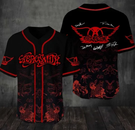 Discover Band Aerosmith Band BASEBALL JERSEY Size S-5XL MORO0S