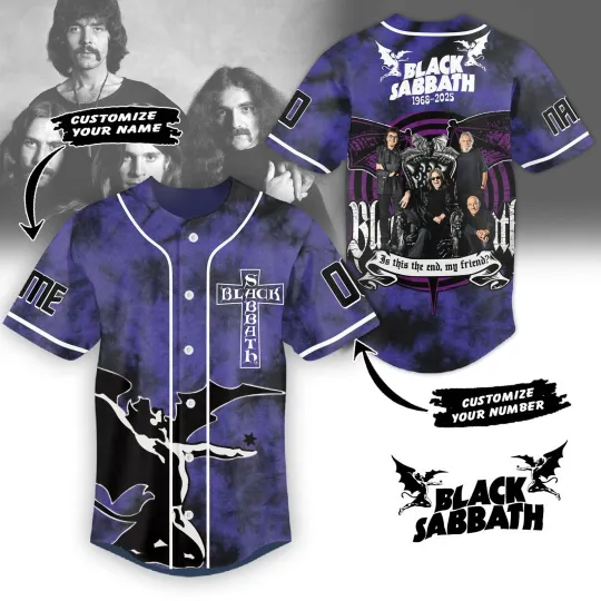 Black Sabbath Music Personalized Baseball Jersey Full Size S-5XL