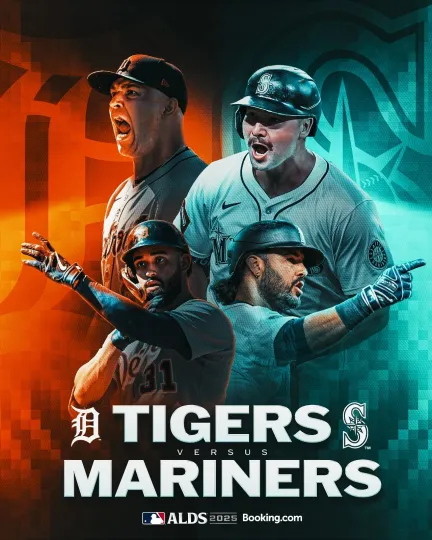 Discover Detroit Tigers Vs Seattle Mariners ALDS Matchup 2025 MLB Postseason poster