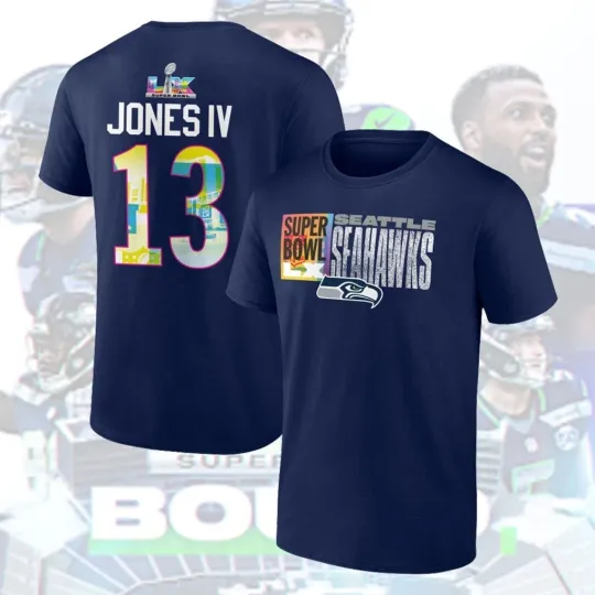 Discover Ernest Jones IV #13 Seattle Seahawks Super Bowl LX Name and Number