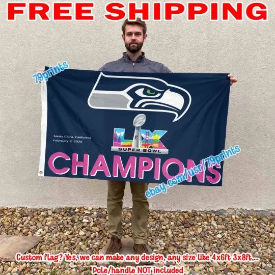 Discover New England Patriotss Super B.owl LIX Champions Flag Banner 3x5' football 2025 2026