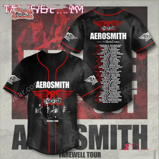 Discover NEW Aerosmith band farewell tour BASEBALL SHIRT