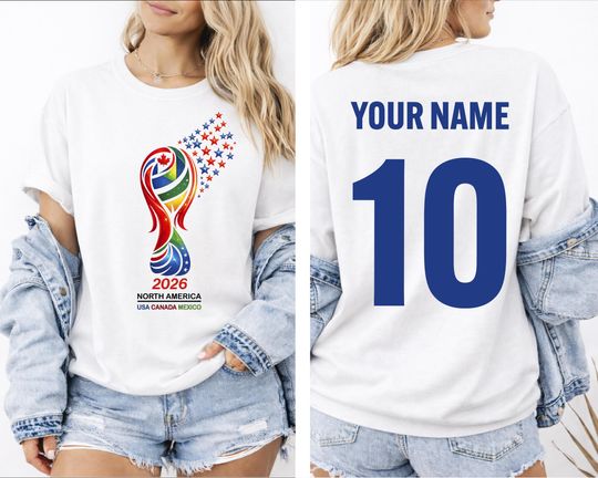 Custom World Cup 2026 T-Shirt, USA Canada Mexico Tee, Soccer Fan Shirt