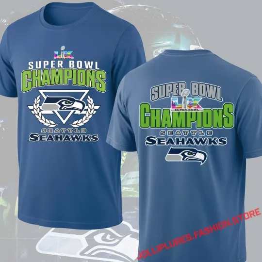 Discover Seattle Seahawks SBowl LX Champions 2026 T-Shirt, 2 Sided LX Champions Tee