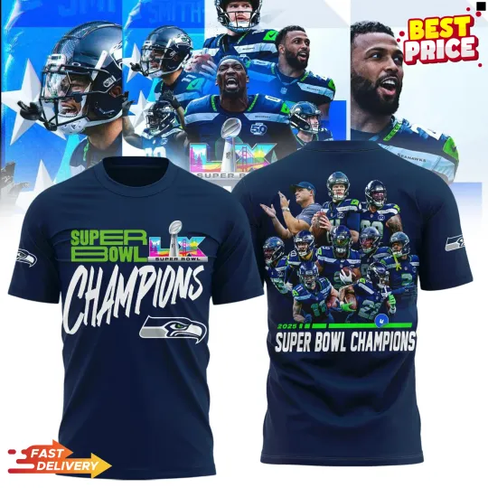 Seattle Seahawks 2025-2026 S Bowl LX Champions T-Shirt - Fan Gifts