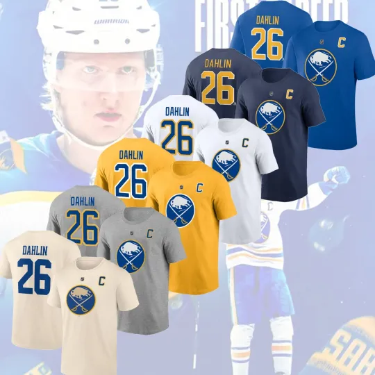 Discover Rasmus Dahlin #26 Buffalo 2026 Player Name & Number for Fans