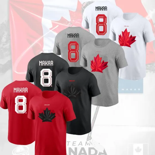 Discover Cale Makar #8 Hockey Canada Team 2026 Player Name & Number Fan Look