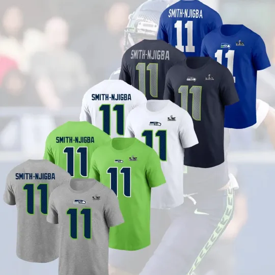 Discover Jaxon Smith-Njigba #11 Seattle Seahawk Super B.owl LX Name & Number Fan Look