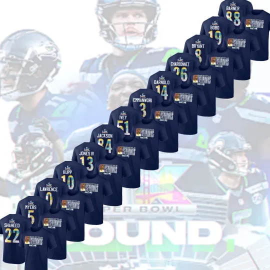Discover Seattle Seahawkss Super B.owl Name & Numb: Ivey, Charbonnet, Lawrence, Shaheed