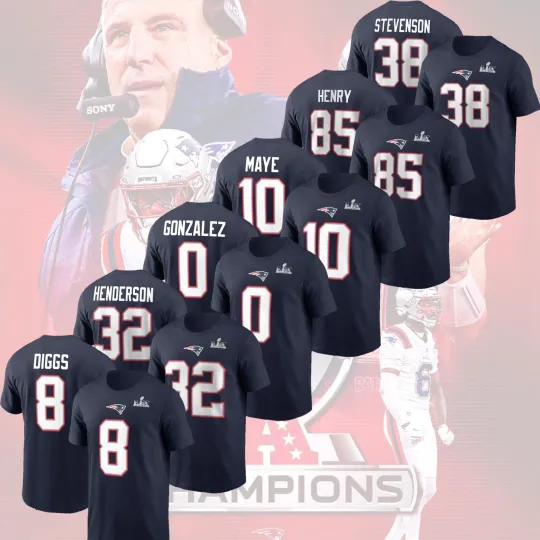 Discover New England Patriotss Super B.owl LX Name & Numb: Drake Maye, Gonzalez, Henderson