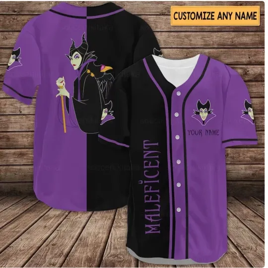 Discover Maleficent 3D Baseball Jersey Shirt US Size Christmas Gift Halloween Gift