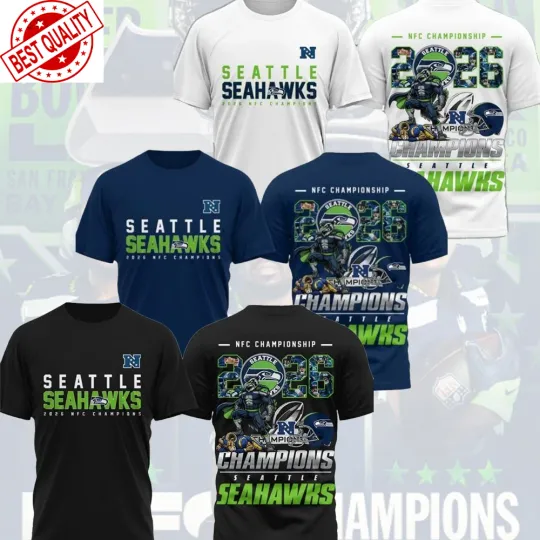 Discover Seattle Seahawks 2025-2026 NFC Champions BOTH SIDES Fan Shirt T-Shirt
