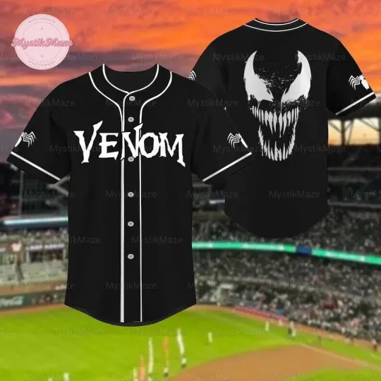 Halloween Venom 3D Baseball Jersey Shirt Mother Day Gift All Over Print Us Size