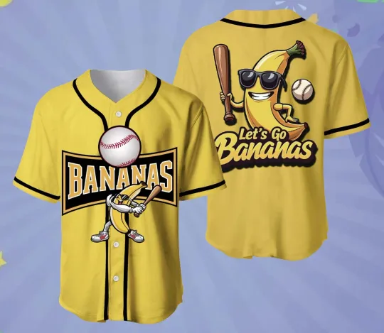 Discover Savannah Bananas Baseball Jersey AOP 3D Size S-5XL BTT375