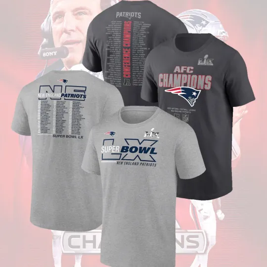 Discover New England Patriotss 2025 A.F.C Champions & Super Bowl LX Roster 2-Sdie
