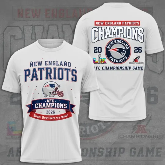New England Patriots AFC Champions To Super Bowl 2026 Shirt