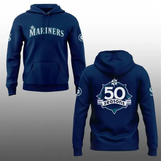 Seattle Mariners 50 Seasons 1977 2026 Hoodie - Navy - Fan Gift